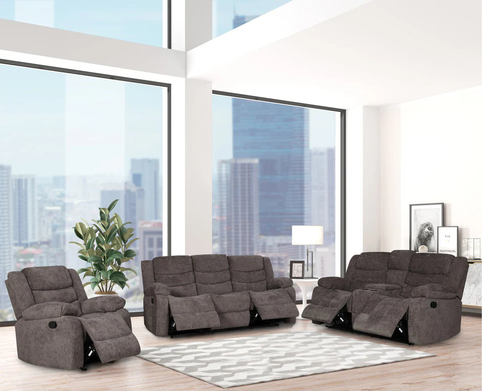 3pcs Manual Recliner Set in Fabric - Furniture Empire