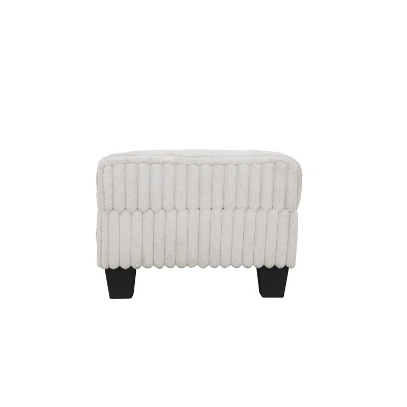 Corduroy Sectional Sofa with Storage Ottoman - 9289