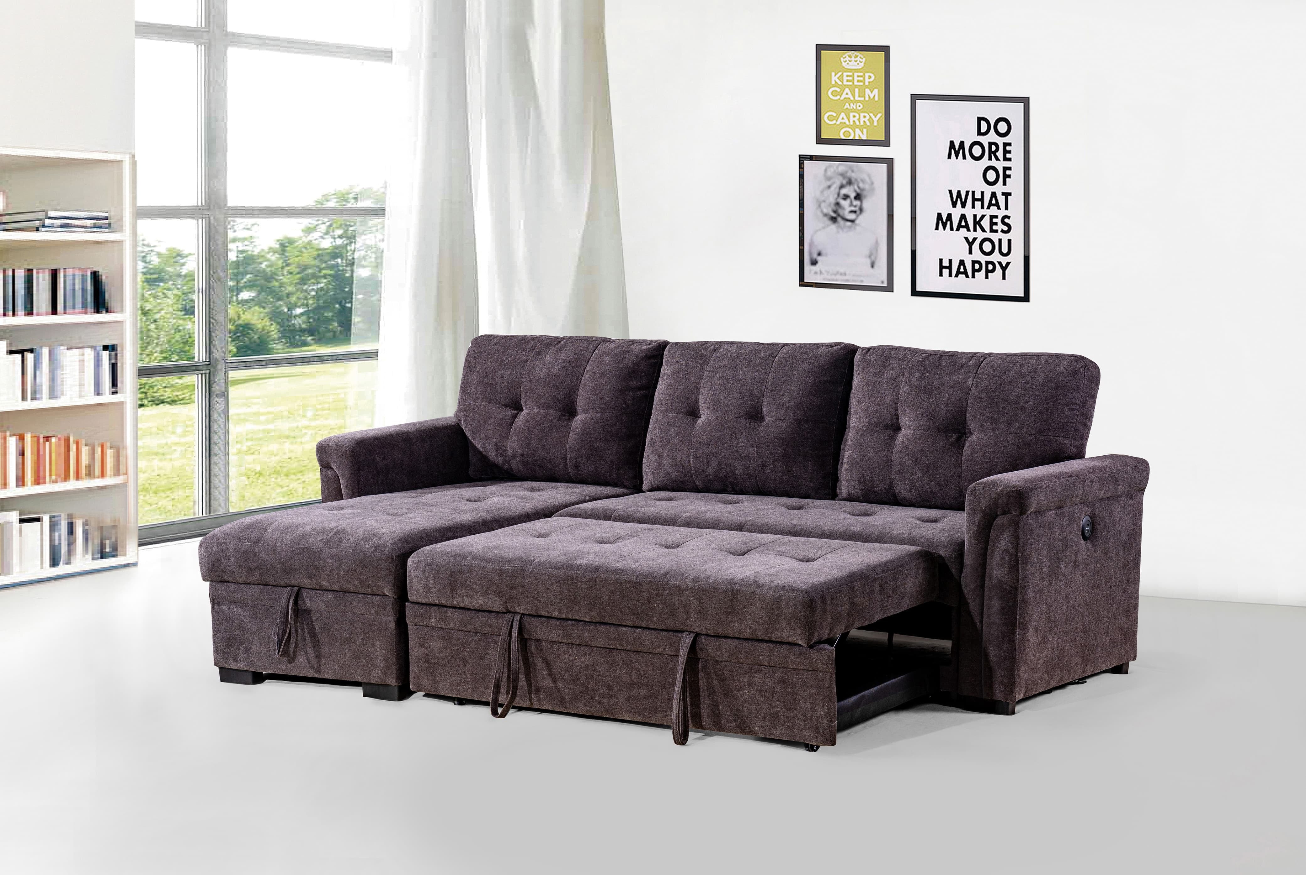 Reversible Sectional Sofa Bed with Storage