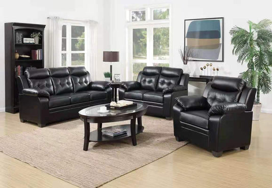 3 Pcs Sofa Set in Leather - AARANI