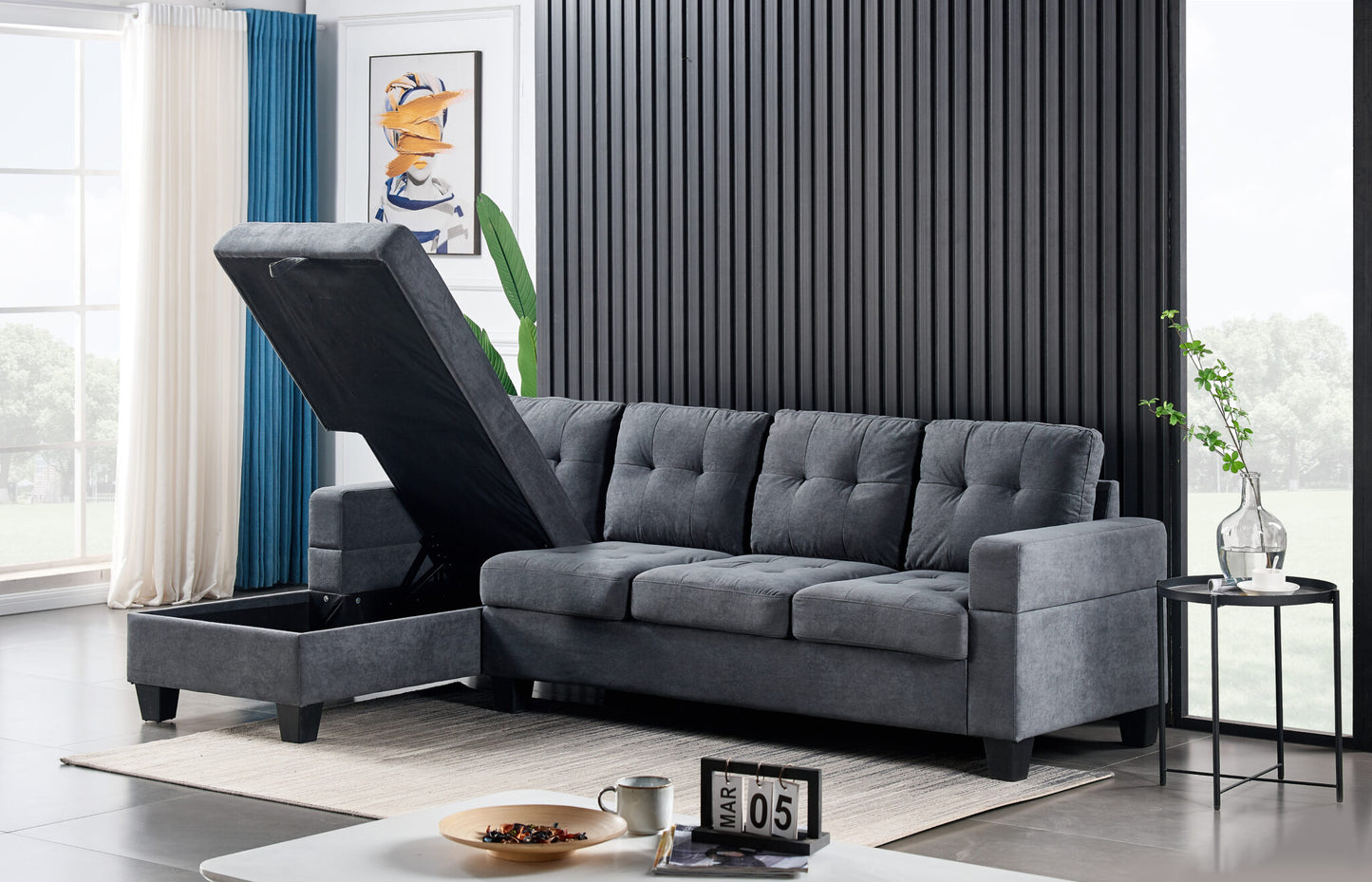 Sectional Sofa with Storage Chaise - 6212 S