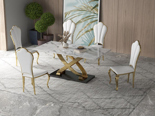 Aylin Marble Dining Set - Mega