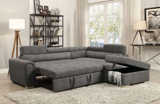 Sectional Sofa Bed with Storage Ottoman - CAROLINA