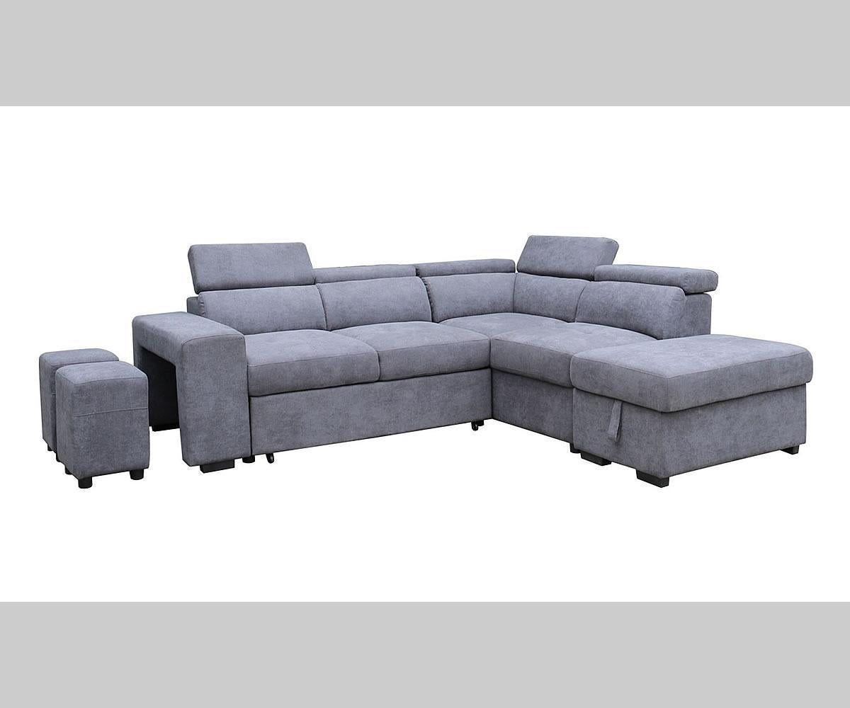 Sectional Sofa Bed with 2 Stools - STARLA