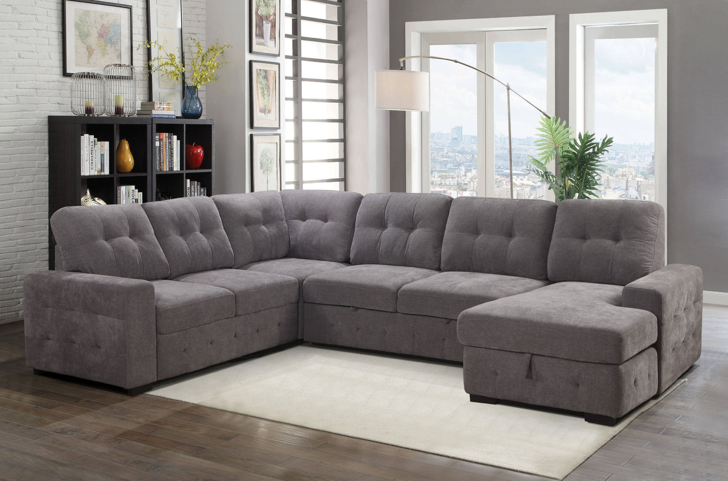 Sectional Sofa Bed with Storage Chaise