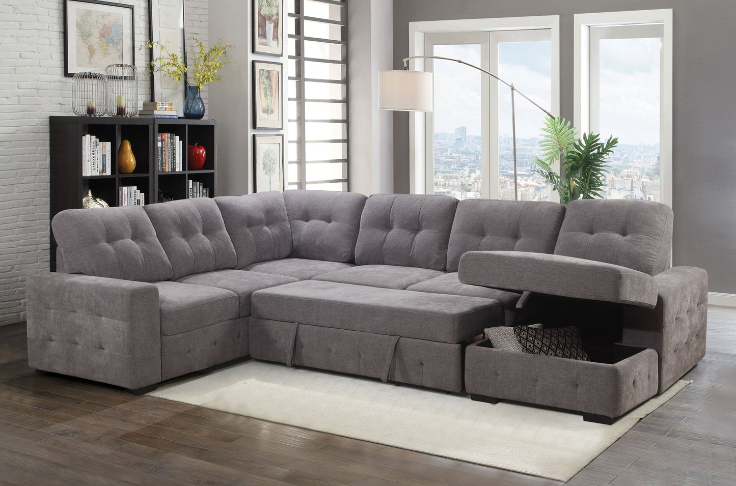 Sectional Sofa Bed with Storage Chaise