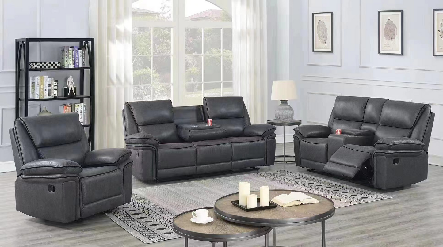 2 Pcs Manual Recliner Sofa Set - 6085