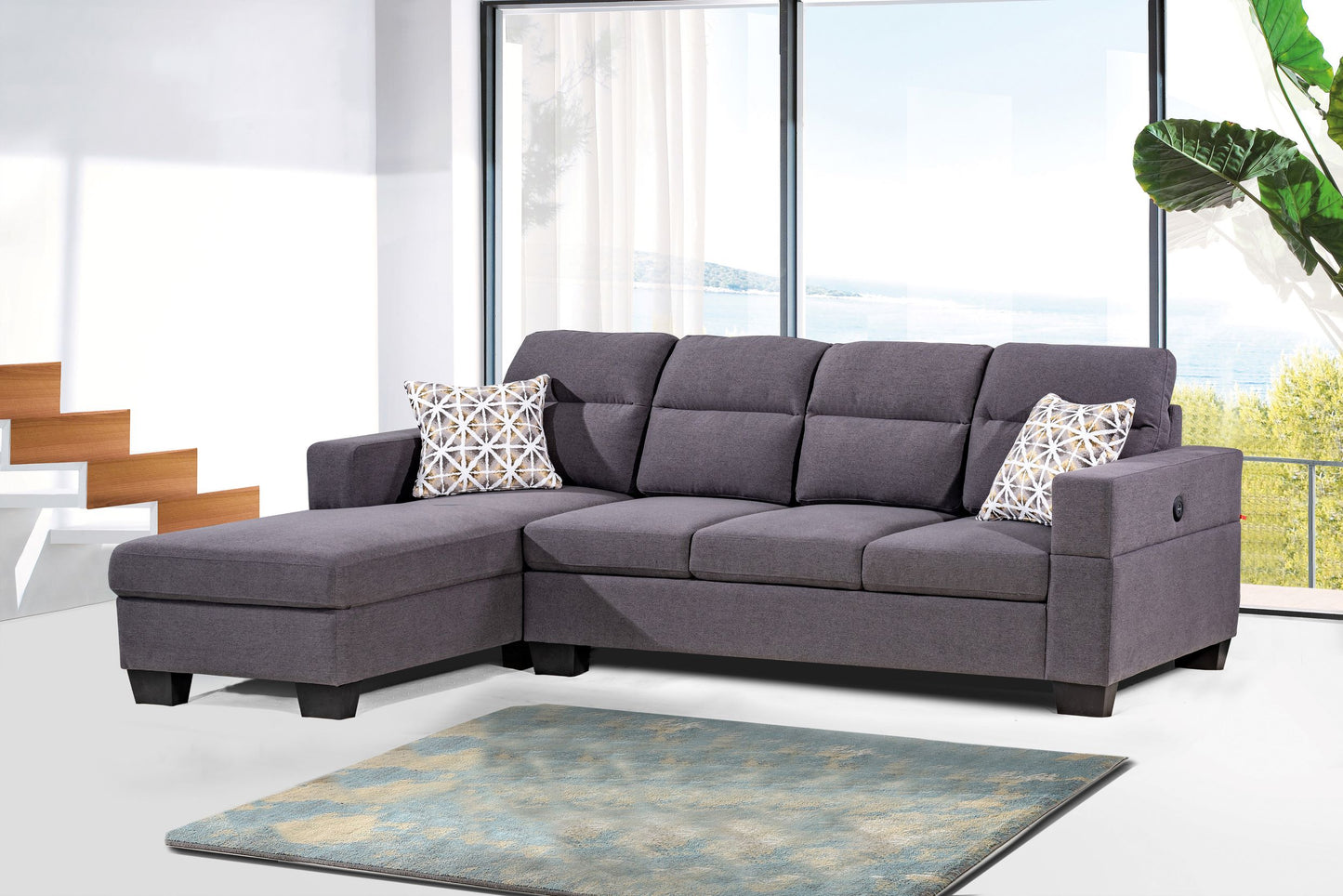 Sectional Sofa with Usb Ports.