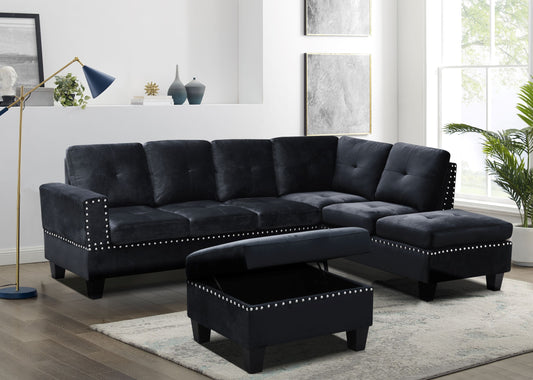 Sectional Sofa with Storage Ottoman - 9936