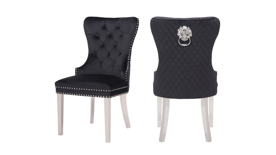 SIMBA FABRIC CHAIRS WITH SILVER LEGS - Furniture Empire