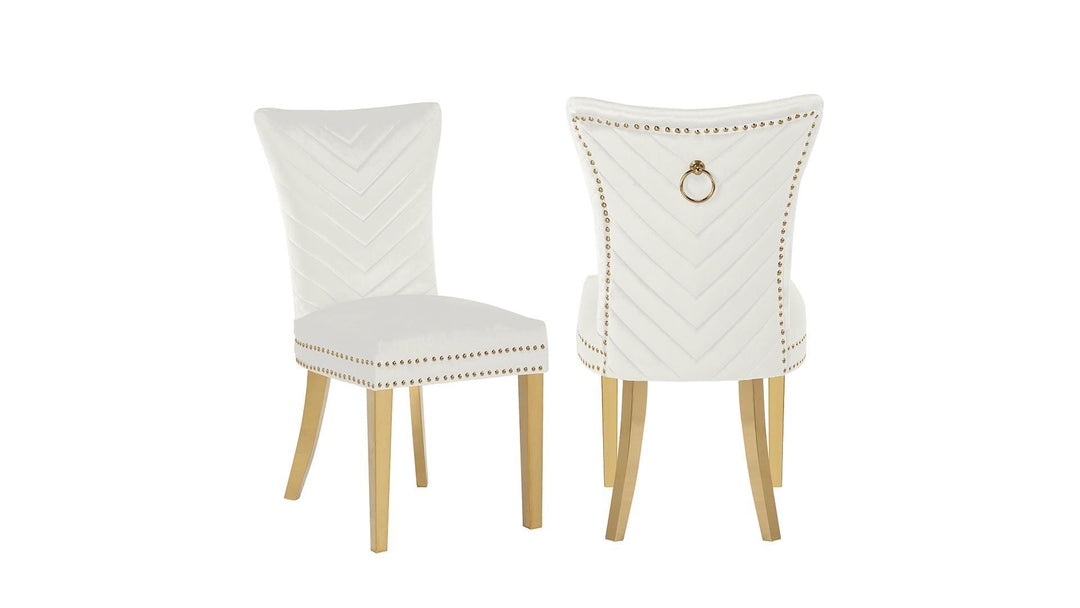 EVA FABRIC CHAIRS WITH GOLD LEGS - Furniture Empire