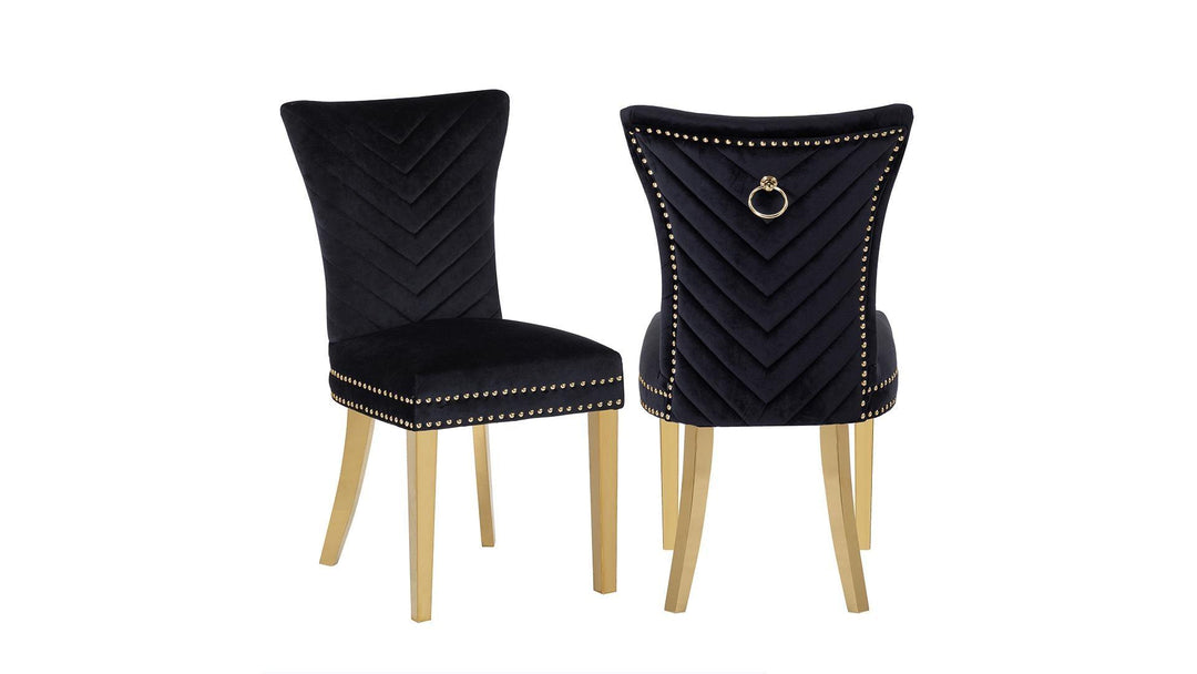 EVA FABRIC CHAIRS WITH GOLD LEGS - Furniture Empire