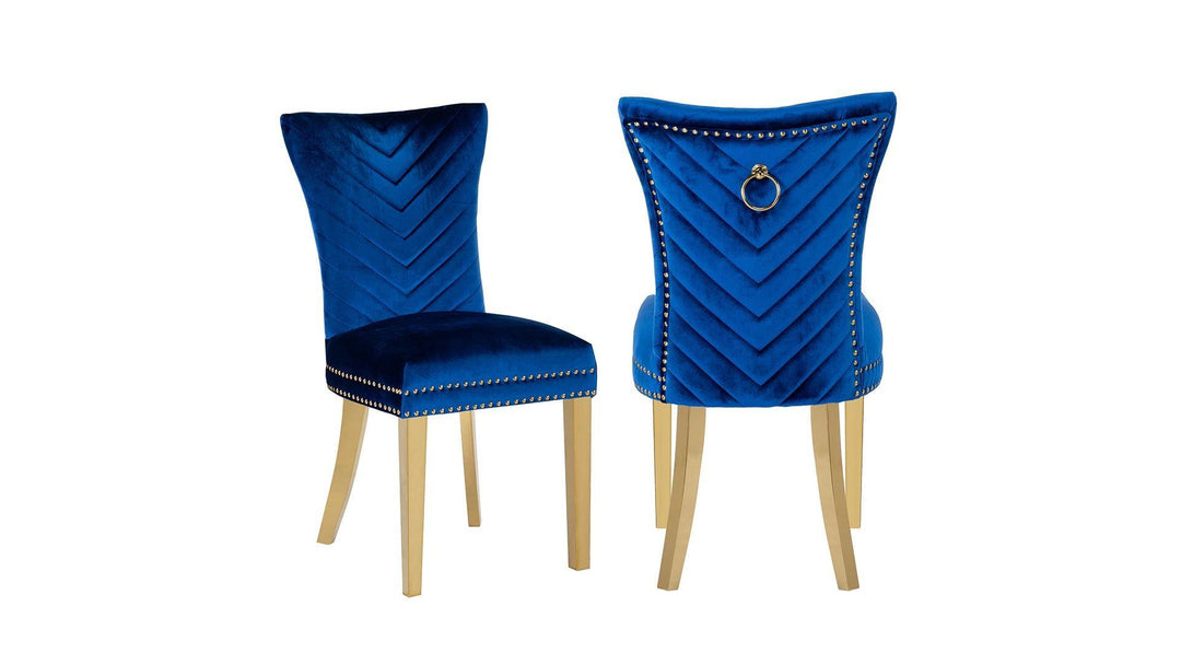 EVA FABRIC CHAIRS WITH GOLD LEGS - Furniture Empire