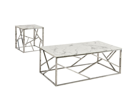 0100 MARBLE TOP COFFEE TABLE