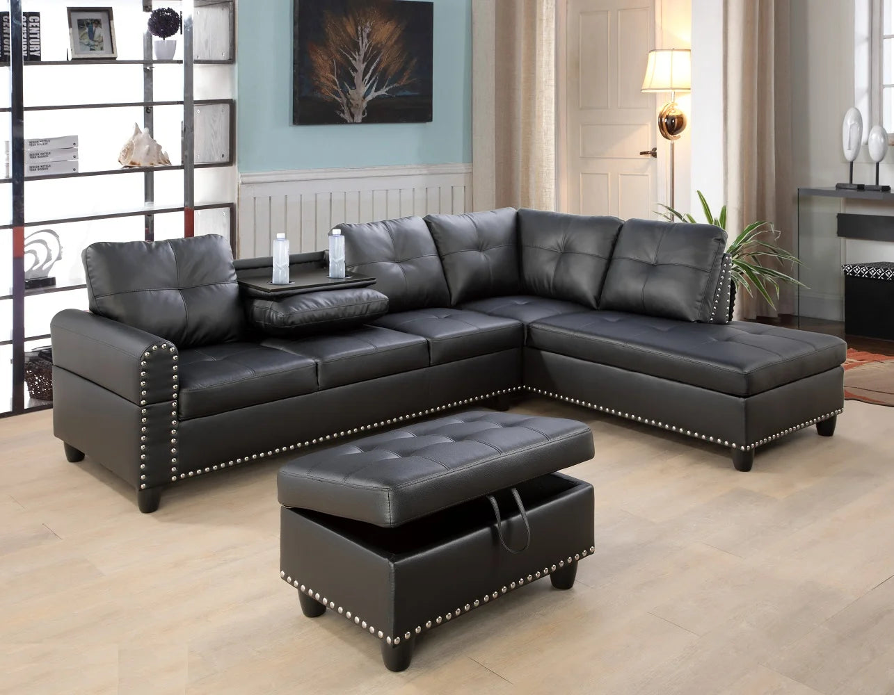Sectional Sofa with Storage Ottoman - ZARA