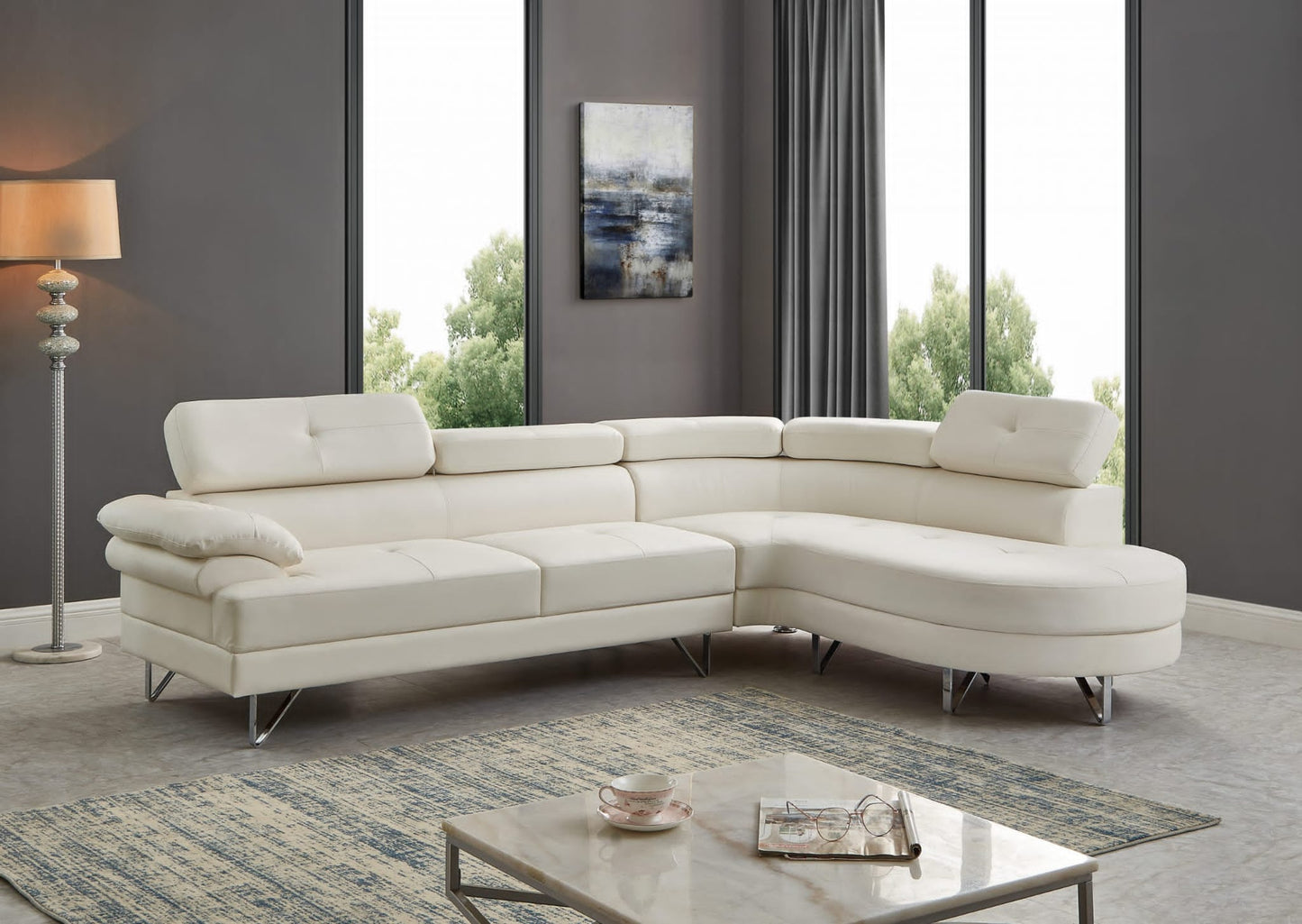 Leather Sectional Sofa - 2800