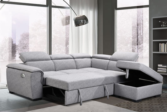 Sectional Sofa Bed With Adjustable Headrest