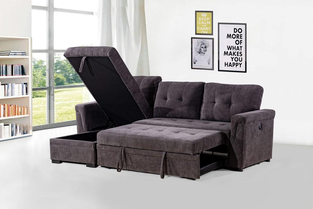 Sectional Sofa Bed with Storage Chaise