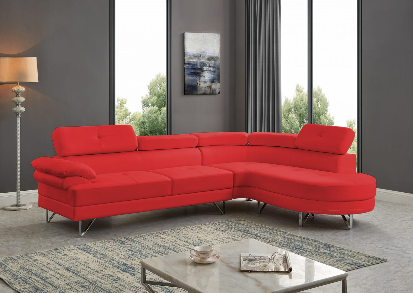 Leather Sectional Sofa - 2800